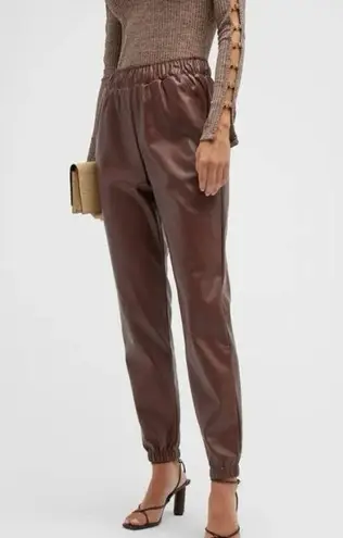 We Wore What Vegan Leather Joggers Brown Butter Soft Med