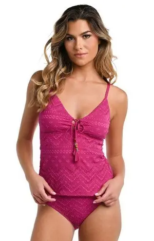 La Blanca NWOT Saltwater Sands Over-The-Shoulder Tankini Top - Magenta