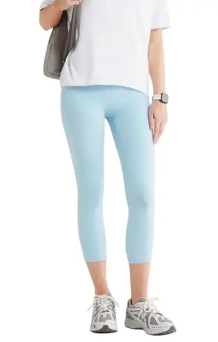 Z By Zella Studio Luxe High Waist Pocket Crop Leggings Light Blue Sky Size S