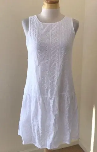 Valentina Naldi Eyelet Peplum drop waist white dress