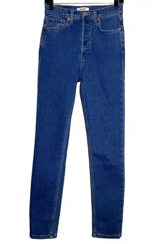 RE/DONE '90s Ultra High Waist Skinny Jeans 70s 5-Pocket Blue Super High Rise 26