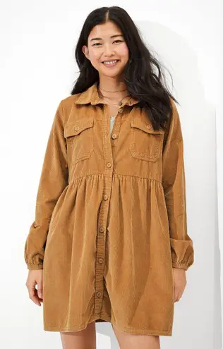 American Eagle AE CORDUROY BABYDOLL SHIRT DRESS