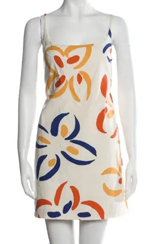 Rebecca Taylor  Cut Out Printed Skirted Linen Blend Romper(Size 2 ) - Image 1