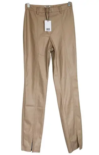 Jason Wu NWT Tan Faux Leather Pants High-Waisted Skinny Trousers Size Small