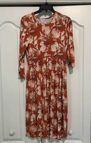 Downeast Orange Floral Dress