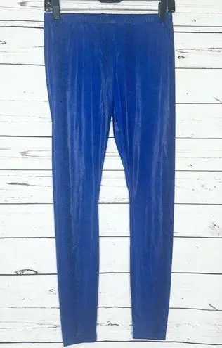 Bebe 2B  Blue Shiny Faux Snake Print Leggings Size Small