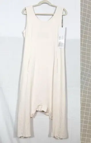 Rundholz Black Lanel Drop Crotch Jumpsuit In Rose Print Lagenlook Cotton Blend White Size M