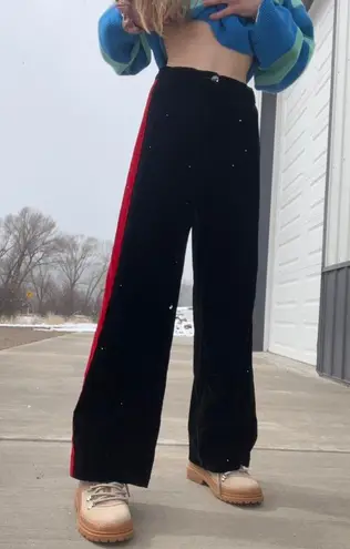 Love and Peace Black Velvet Bell Bottom Pants