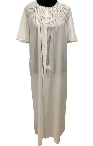 Kayser Vintage Fairy Whimsical Kidcore Floral Butterfly Honey Comb Smocked Dress Size M