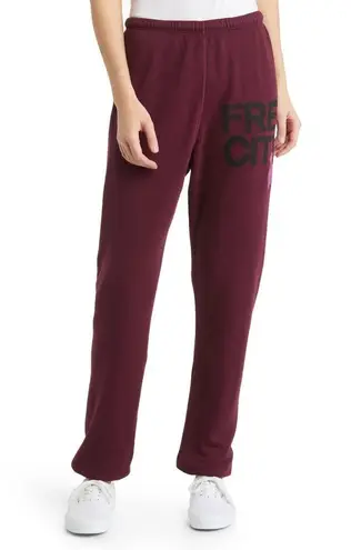 Freecity Maroon Superfluff OG Modal and Cotton Joggers in Deeplove XS Red