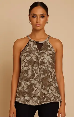 Brina & Em Snakeskin Halter Women's Top Size Large Brown