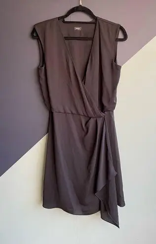 Talula Aritzia Black Sleeveless V-Neck Wrap Front Mini Dress Sz 4 EUC