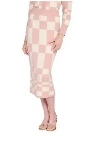 En Saison Josena Checkered Knit Midi Skirt
