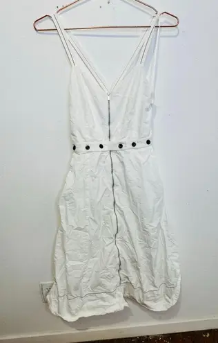 Proenza Schouler White Exposed Zipper Button Detail Sleeveless Sundress Size 2