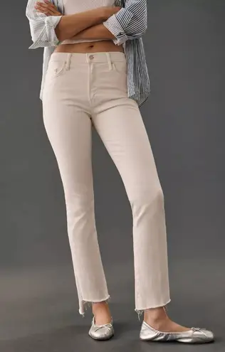 NWT Mother Insider Crop Step Fray in Cream Puffs Ivory Stretch Jeans 31