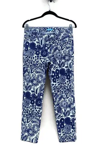 J. McLaughlin Lexi Blue White Floral Slim Stretch Cropped Pants 4