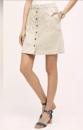 Pilcro and the Letterpress Anthropologie Chino Striped Mini Skirt.