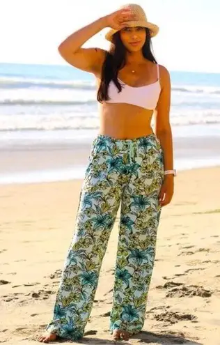 Beach Riot Size L Blue Lagoon pull on lounge Wide Leg Pants Swim Beach Revolve