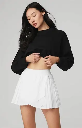 Alo Yoga Black Devotion Cropped Bubble Crewneck