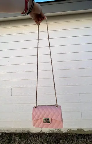 Rose Rubber Crossbody Bag Pink