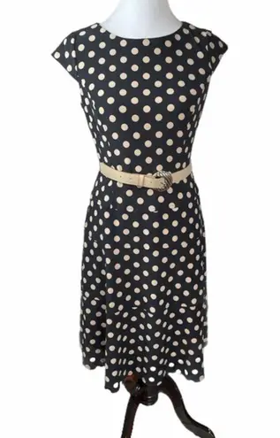 Jones Studio Dress Barn Polka Dot Dress, Black