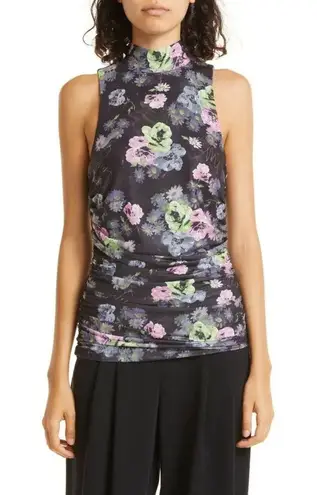 Cinq à Sept  Midnight Bloom Floral Print Sleeveless Shirt, Size XS New w/Tag $195