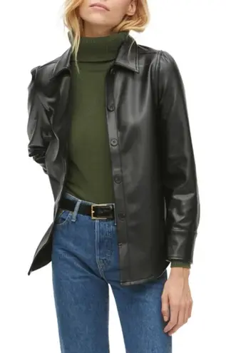 Michael Stars NWT Babe Black Vegan Faux Leather Shacket Size Large