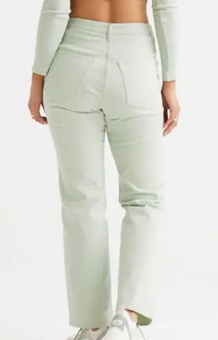 H&M High Waist Twill Pants-Light Green