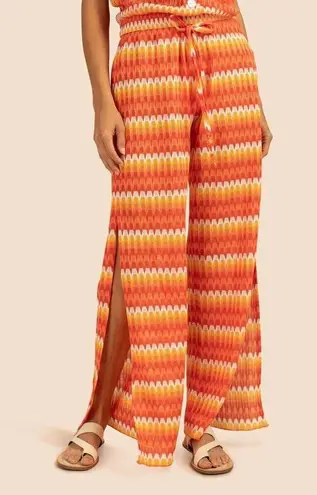 Trina Turk NEW  Sunray Crochet Slit Pant Flare Swimsuit Coverup Size Medium -$162