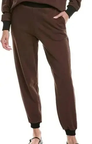 We Wore What NWT High Rise Slim Leg Fleece Joggers Elastic Waist Pockets S Brown