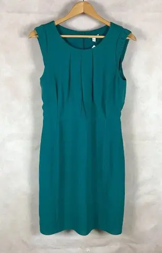 Green Pleated Wear to Work Sheath Dress NWT 6