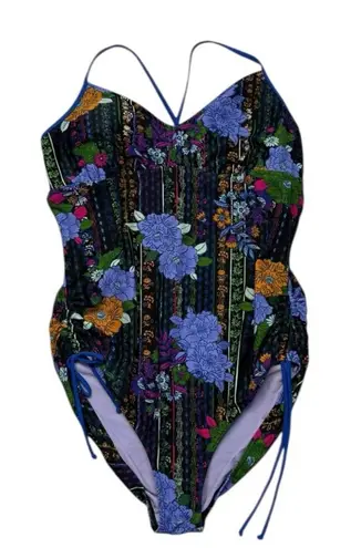 prAna Swimsuit Womens XL Mixed Floral Print 1 Piece Beach Resort Travel Swimwear