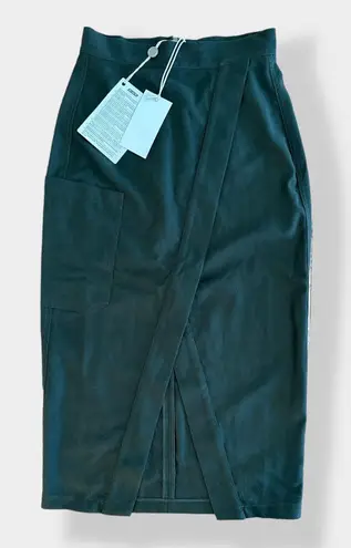By YOOX Green Wrap Midi Skirt Italy NWT Size 38 US 2