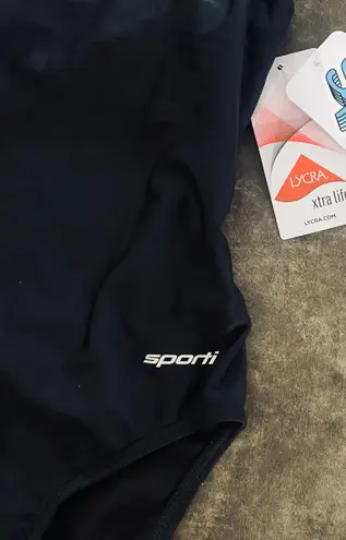 Sporti HydroLast Solid Thin Strap Swimsuit Black