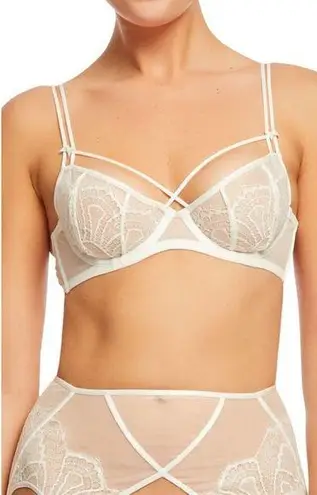 NWT Dita Von Teese Maestra White Lace Underwire Balconette Bra Size 32F