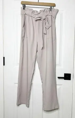 Grace Karin Womens Size XL Blush Paperbag Waist Pants Tie Belt Office Workwear
