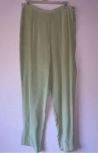 Vintage Galinda Wang Size 12 100% Silk Trouser Pants White