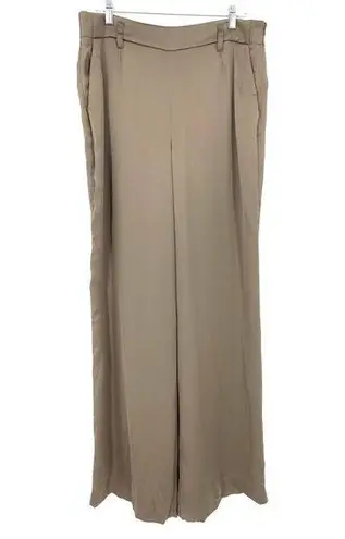 W By Worth  Womens Size 14 Wide Leg Satin Pants Oregano Robyn Green