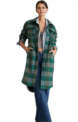 Pilcro Anthropologie Plaid Shacket Jacket Comfy Wool Blend Size Small