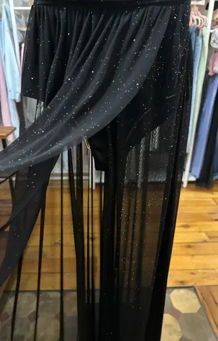 D & M Black Sparkling Sheer Maxi Dress