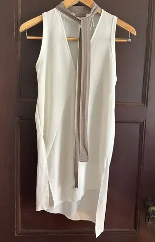 ZARA  | Minimalist Architectural Asymmetrical Tie Neck Blouse | Size Small