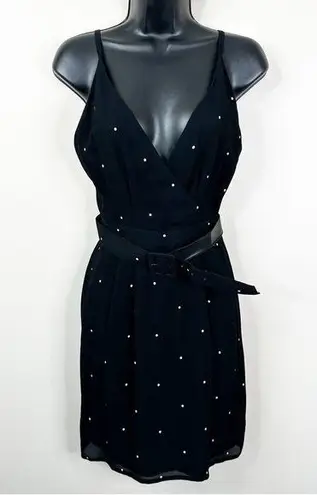 Giorgio Armani Vintage 90's Le Collezioni Dress Womens 6 Black Belted Polka Dots