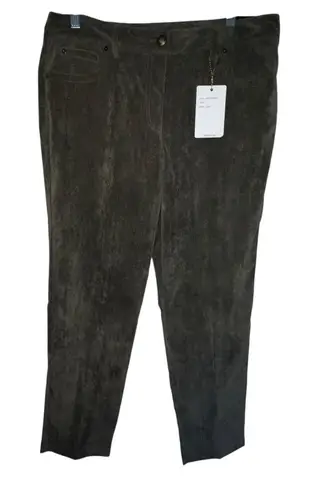 New Zac & Rachel Slim Leg Olive Green Corduroy Women's Pants Size 12 Stretch