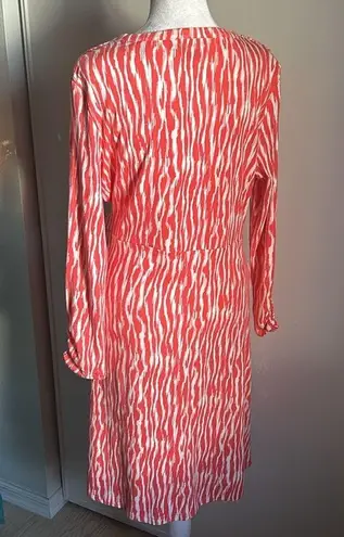 Pendleton Women’s Retro Style Surplice V- Neck Wrap Abstract Midi Dress