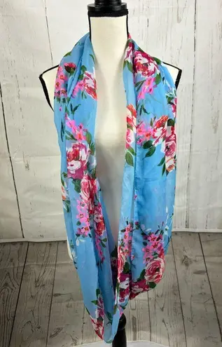 infinity Blue Floral  Scarf Wrap