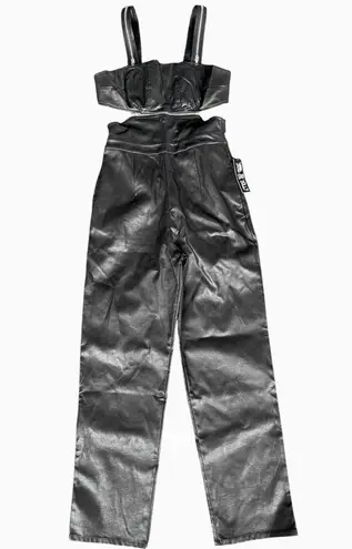 Dead Dolls Faux Leather Overalls Jumpsuit S NWT Punk Gothic Bratz Sexy Bikercore Black