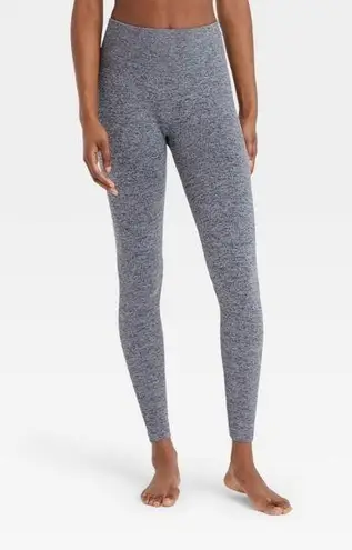 Colsie Women's Ribbed Leggings Gray Cotton Stretch Pull