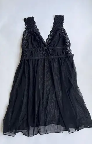Oh là là Chéri Nora Mesh and Lace Empire Babydoll black size s/m