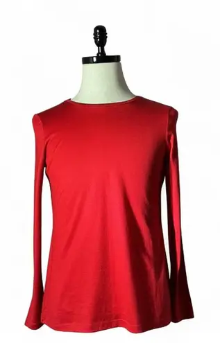 Pendleton Petite Red Long Sleeve Crew Neck Top Women's Size Medium
