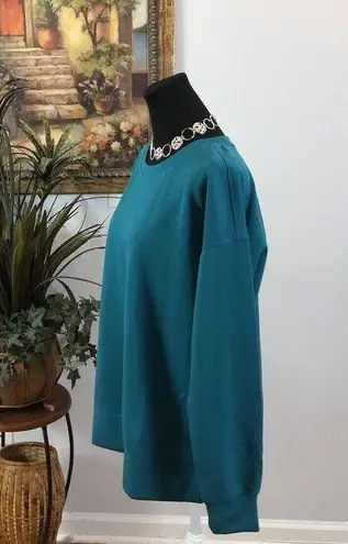 Mondetta Lady Scuba Sweatshirt Long Sleeves Large Crew Neck Verdigris Color